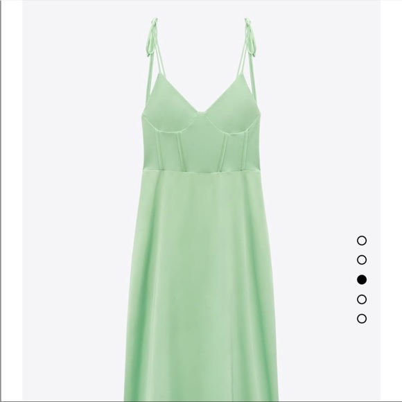 NWT Zara Green Bustier Maxi Dress - Picture 2 of 8